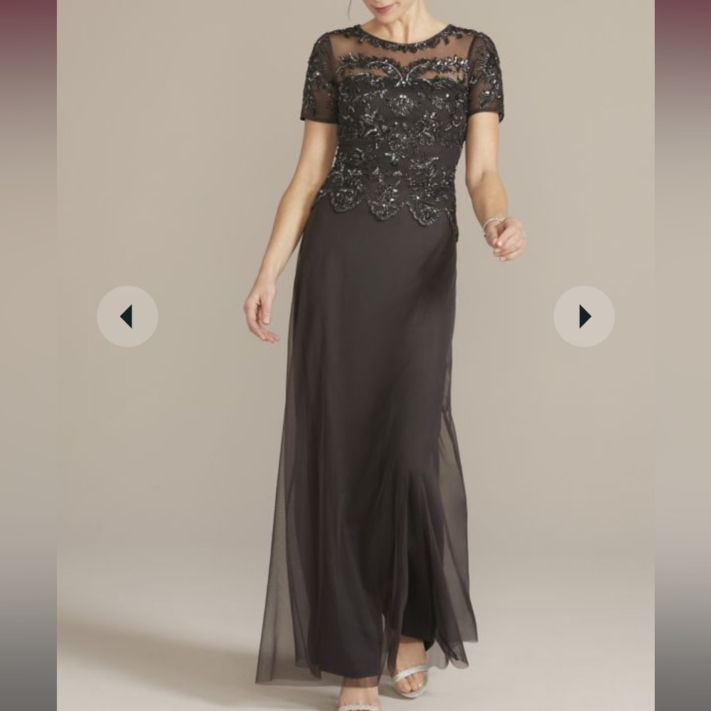 NWT - dark grey evening gown with beading